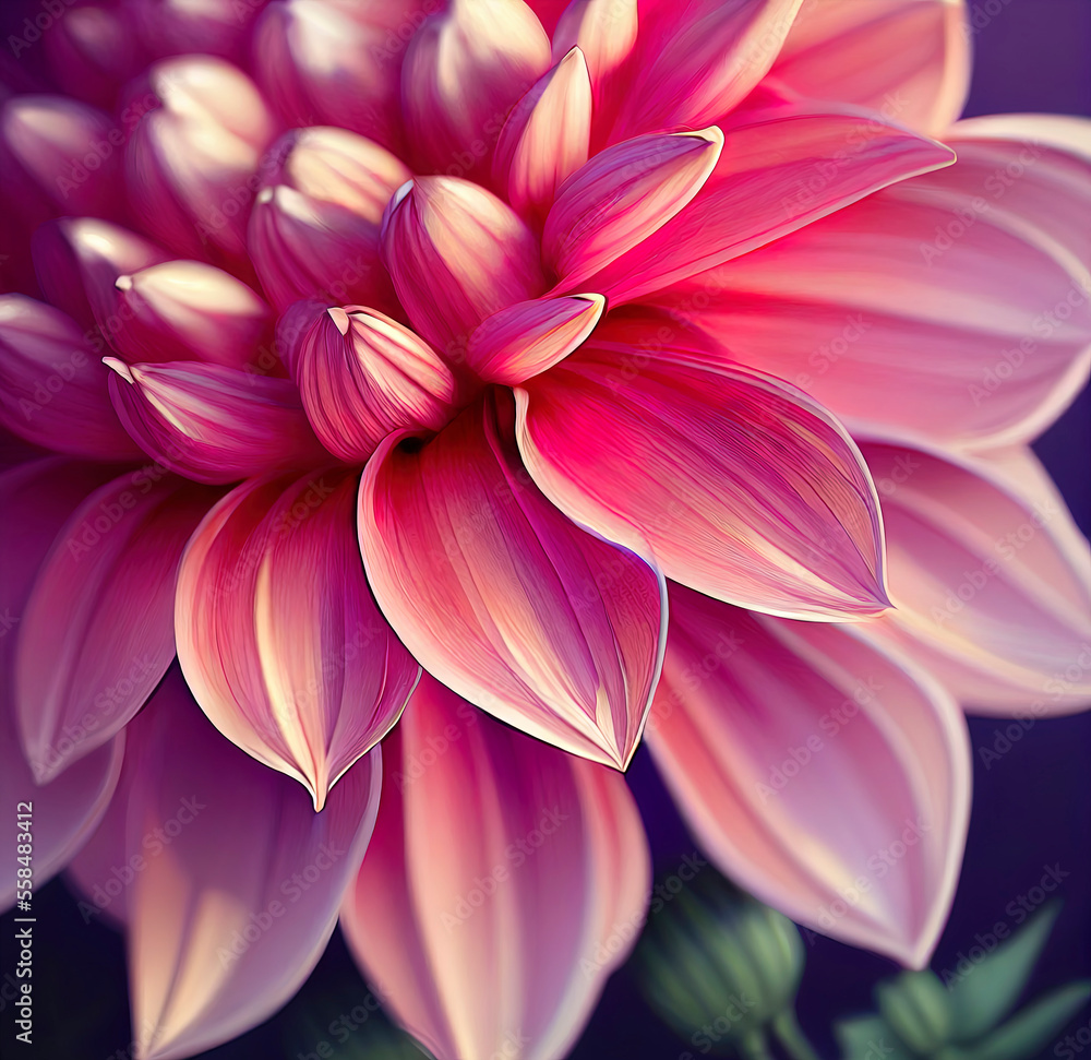 beautiful Dahlia flowers illustration