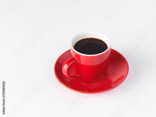 Red espresso coffee cup