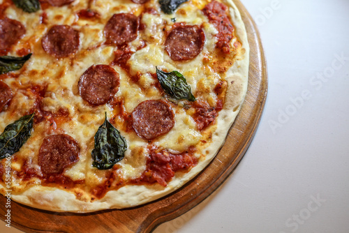 pizza with salami