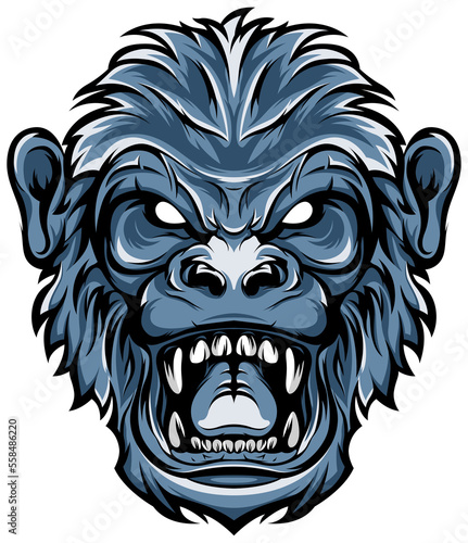 Wallpaper Mural Hand drawn face of monkey. Color illustration mascot art. Torontodigital.ca