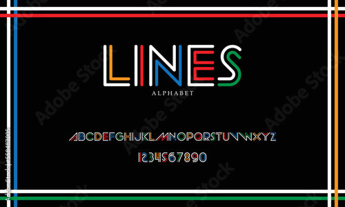 Vector of modern abstract font and alphabet