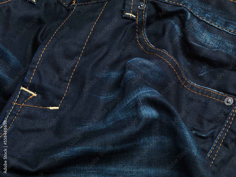 Jeans Detail of blue denim fabric