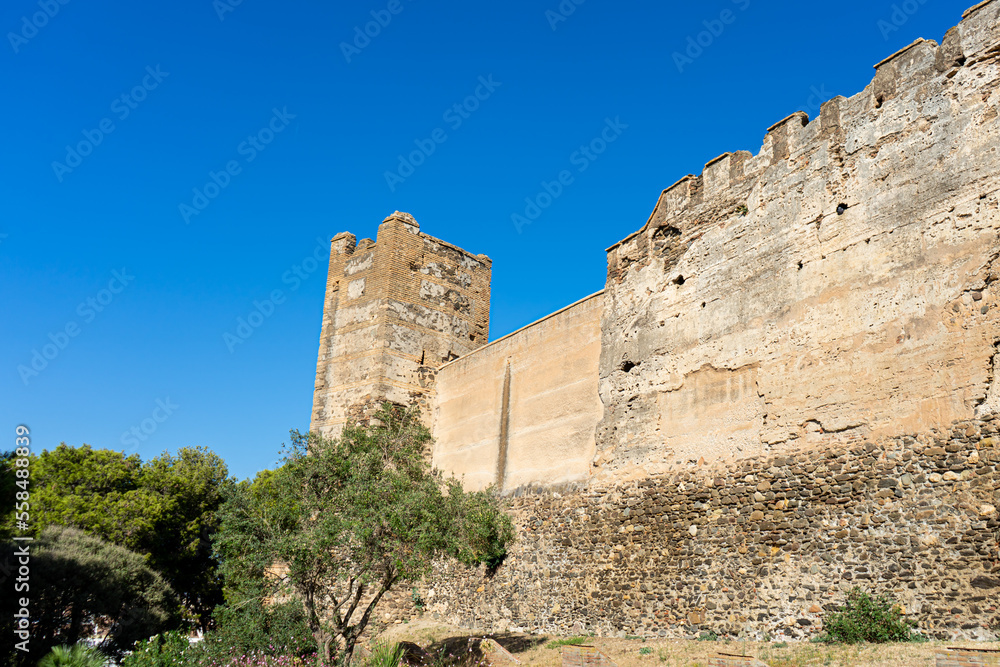 Walls of Sohail Castle in Fuengirola, Spain on September 17, 2022