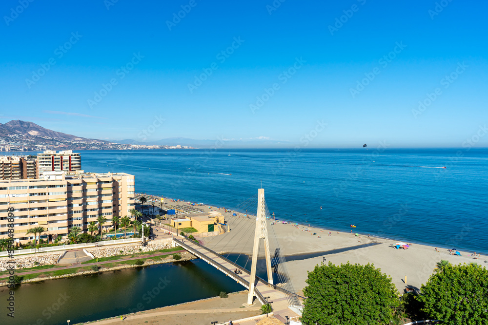 Panoramic view from Sohail Castle in Fuengirola, Spain on September 17, 2022