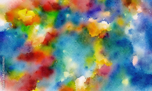 colorful watercolor background spread on paper © lndstock