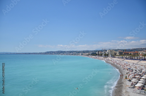 Fototapeta Naklejka Na Ścianę i Meble -  Panoramic view of the waterfront of the city of Nice