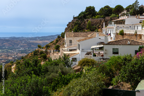 Panoramic view of white houses in Mijas, Spain on October 2, 2022