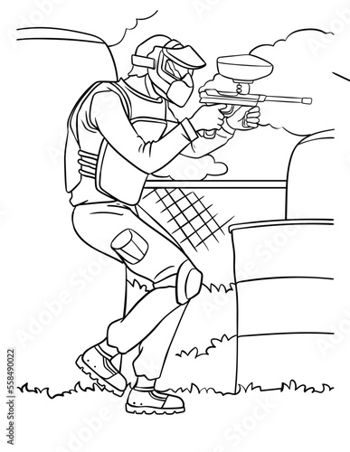 Paintballer Coloring Page for Kids