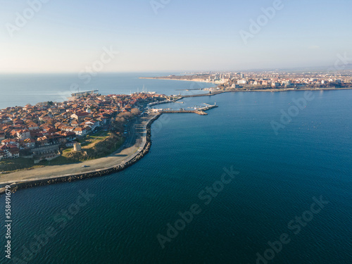 Aerial Sunrise view town of Nessebar, Bulgaria © Stoyan Haytov