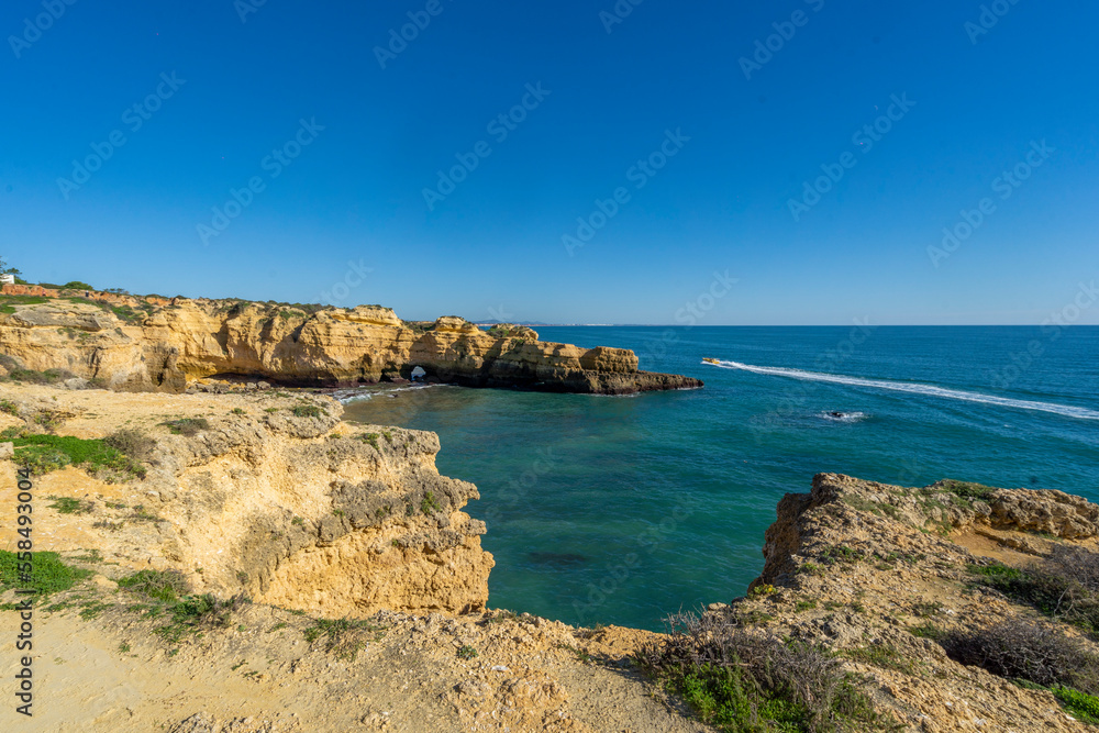 Beautiful cliffs of Albufeira algarve Portugal