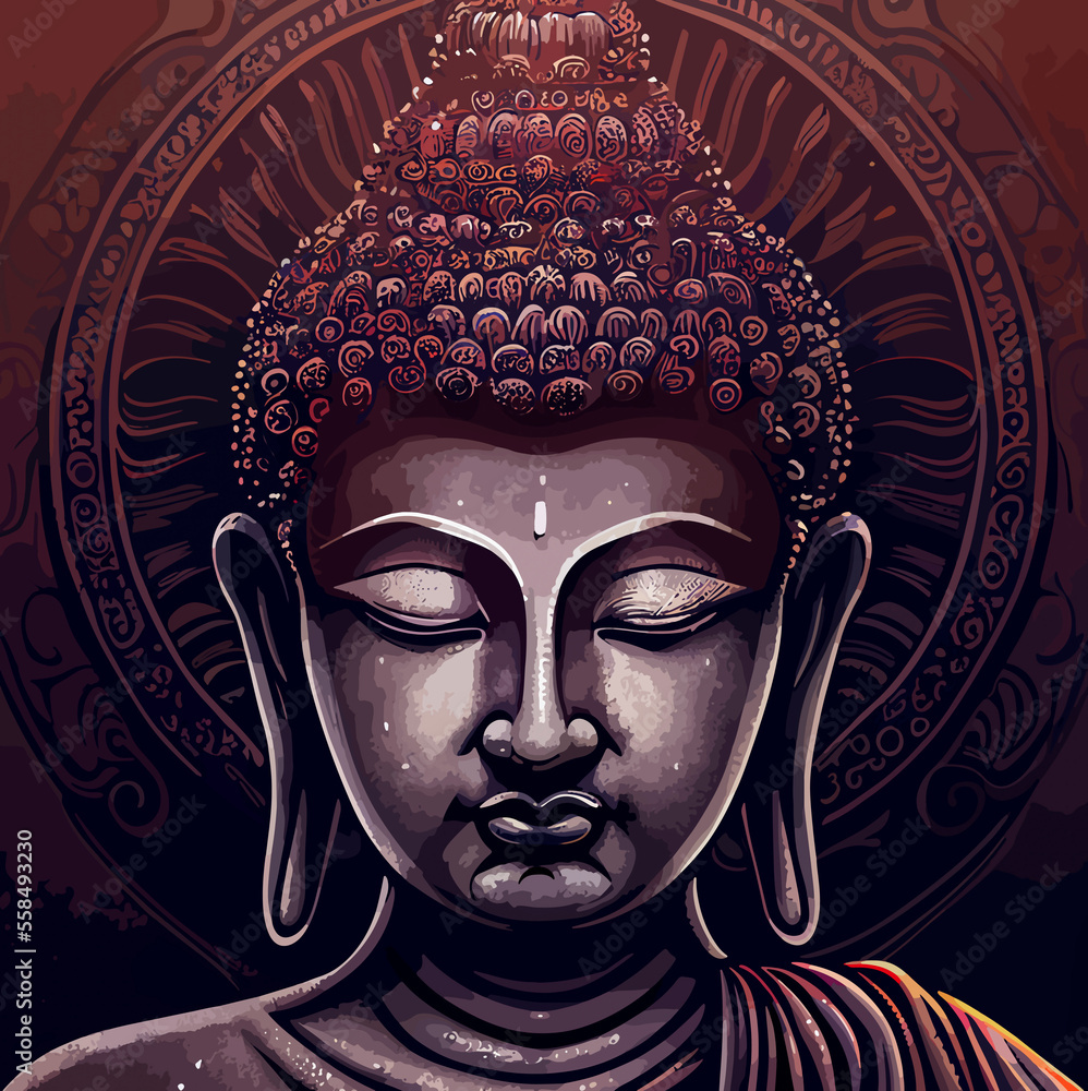 Gautama Buddha vector icon illustration
