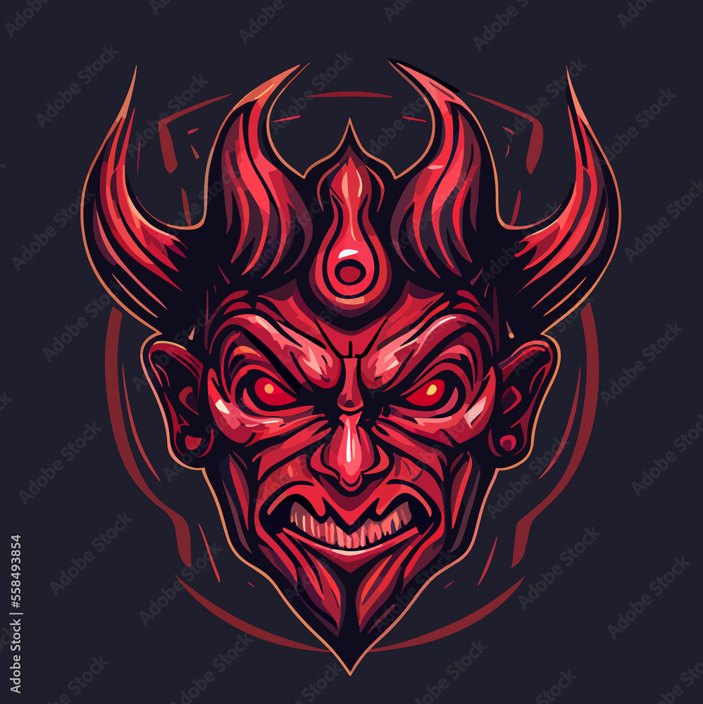 Vector illustration of a chinese demon mask Vector illustration of a chinese demon mask