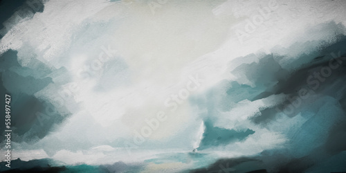 Slika na platnu Impressionistic Journey in the Storm Sailboat & Water Digital Painting/Illustrat
