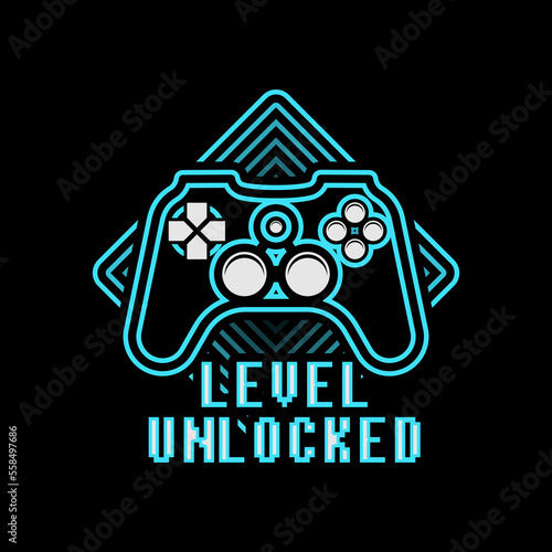 Level unlocked game controller illustration design