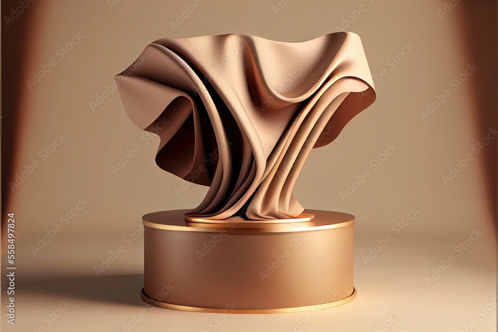 3D podium with fabric. AI generated art illustration.
3D podium with fabric. AI generated art illustration.