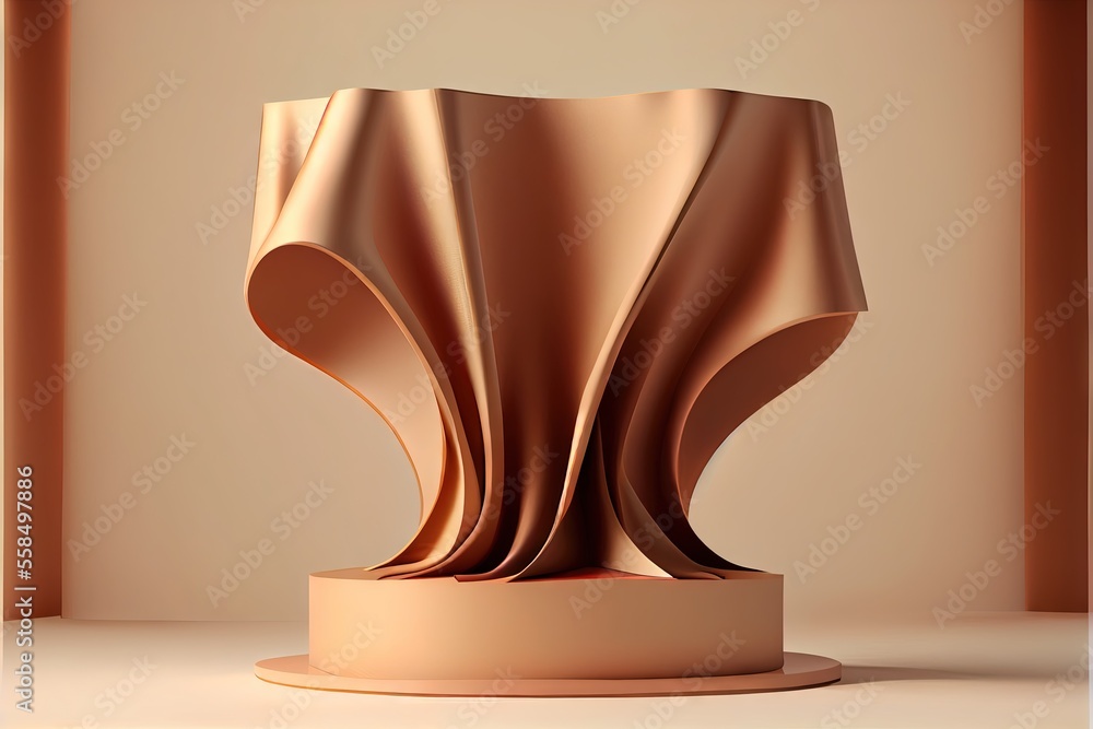 3D podium with fabric. AI generated art illustration.
3D podium with fabric. AI generated art illustration.