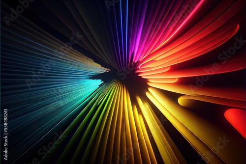 3d render abstract background with colorful spectrum. AI generated art illustration.	

