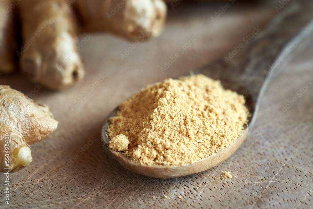 Close up of ground ginger root Close up of ground ginger root