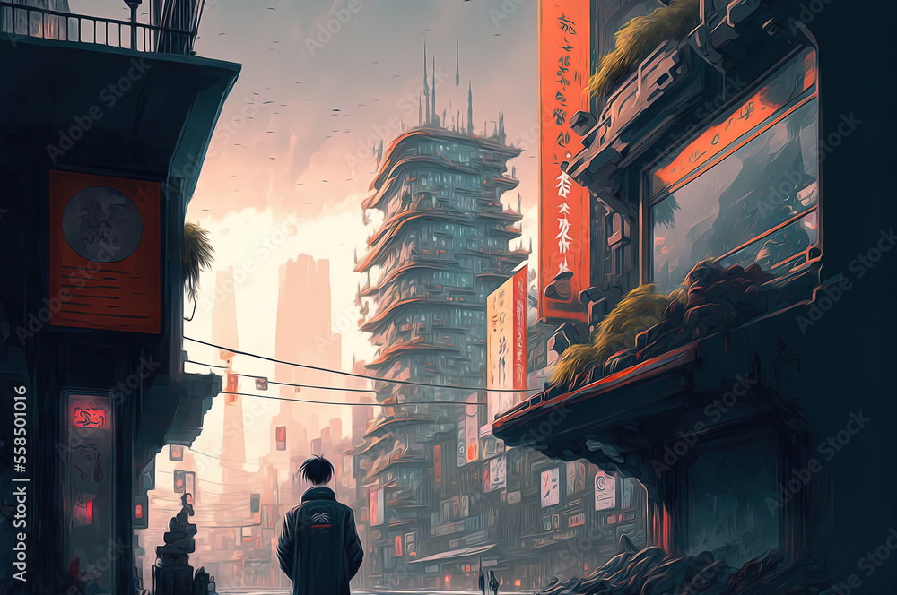 Tokyio in the future, cyber punk
