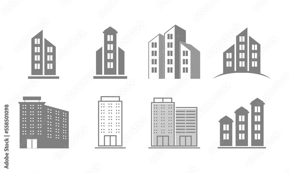 Office building set illustration vector design