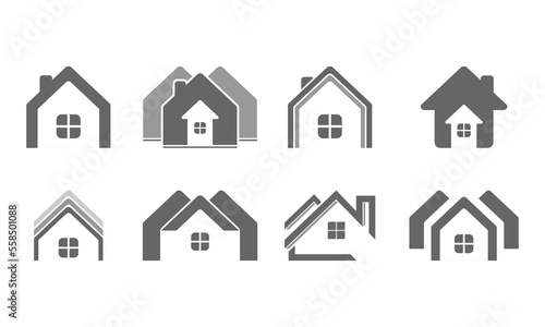 Home property set symbol vector logo