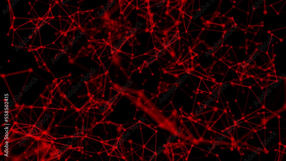 Graphic plexus background. Abstract polygonal loop background with connected lines and dots. Molecule structure and communication. Science, medicine, technology concept. Minimalistic geometric pattern