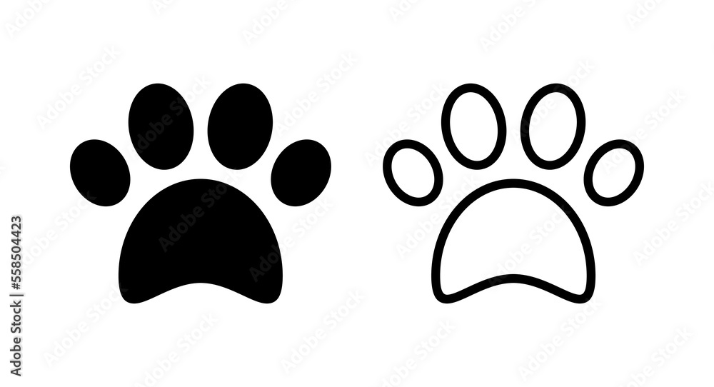 Paw icon vector illustration. paw print sign and symbol. dog or cat paw