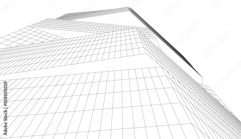 Modern architecture vector 3d illustration