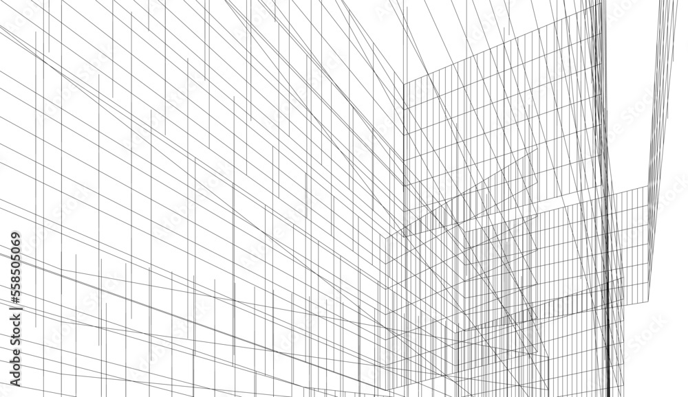 Modern architecture vector 3d illustration Modern architecture vector 3d illustration