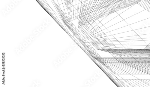 Modern architecture vector 3d illustration