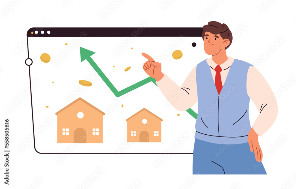 Property search concept. House price rising up, real estate investment or property growth concept, House with arrow graph up. Property search concept. House price rising up, real estate investment or property growth concept, House with arrow graph up.