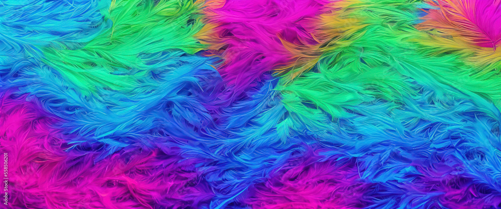 Backgrounds with eye-catching multicolored feathers