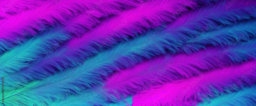 Backgrounds with shining colored bird feathers