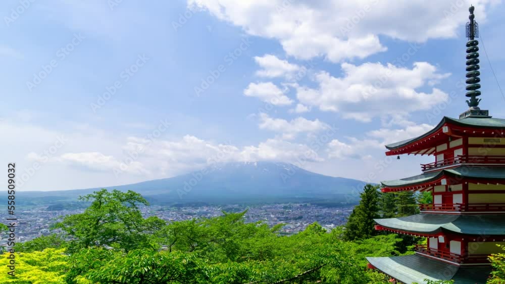 春の富士山 タイムラプス 春の富士山 タイムラプス