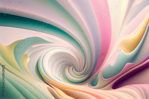 Abstract twirling pastel colors background