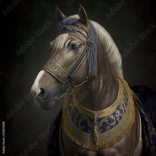 Horse Renaissance Painting Portrait Painted AI Generated