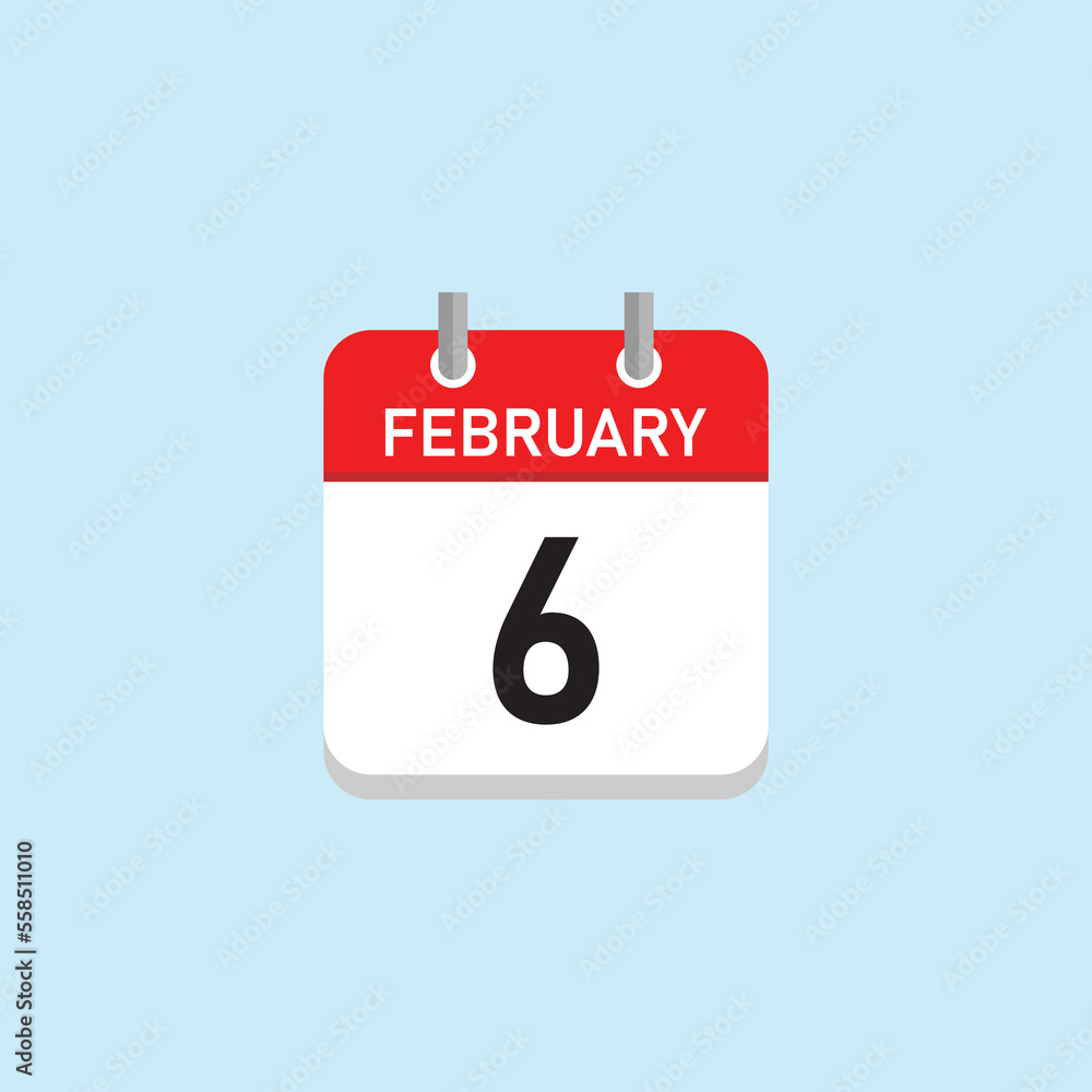 February 6 Concept Design. Vector Illustration. February 6 Concept Design. Vector Illustration.