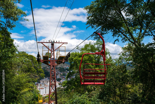 Empty Cable Car Cabin in Hills of Nova Friburgo, Brazil photo