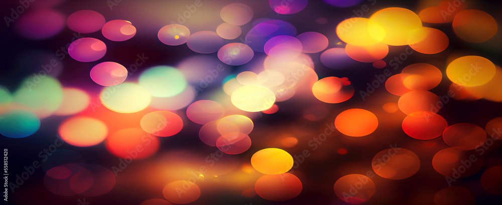 Obraz premium Festive abstract defocused Background with bokeh lights