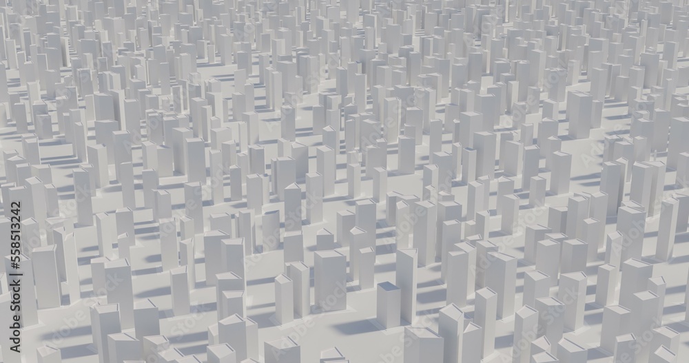 infinite city made in 3D view from top