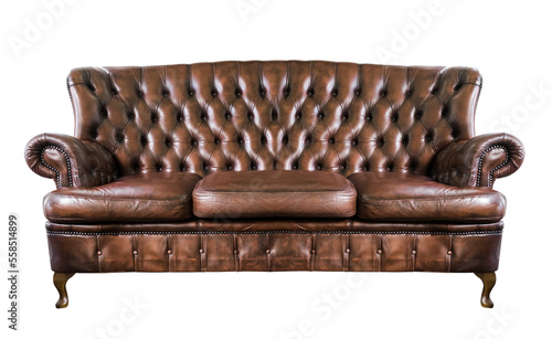 Fototapeta Naklejka Na Ścianę i Meble -  isolate seat leather sofa on white background