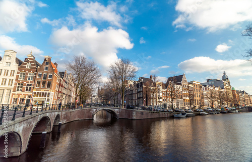 Amsterdam canal in sunny day, Amsterdam is the capital and most populous city in Netherlands.