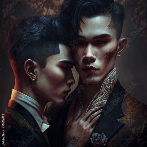 Gay Asian Vampire Romance AI Generated