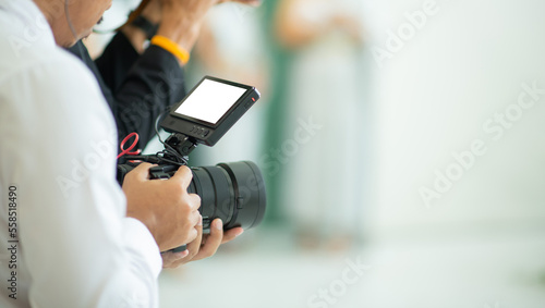 Video camera with blur background