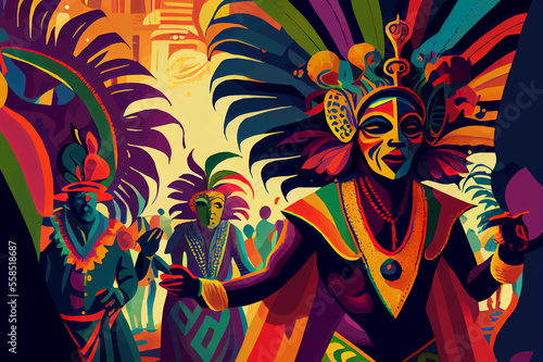 illustration of a Brazilian annual carnival festival