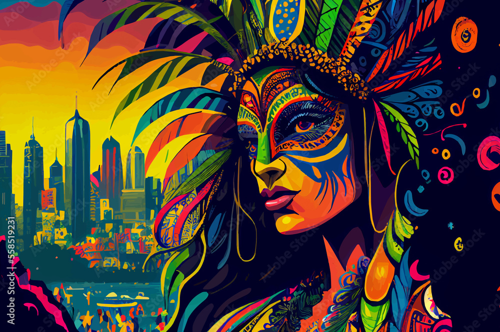 Fototapeta BRAZILIAN STREETS AT THE RIO DE JANEIRO CARNIVAL