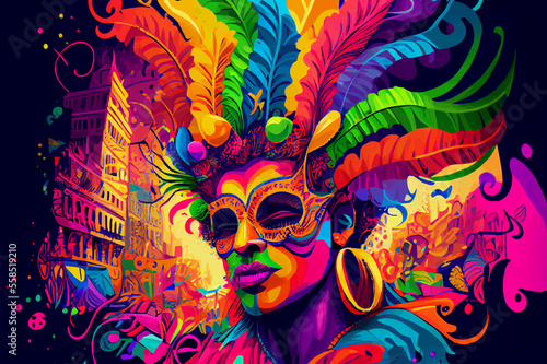 carnival in the city illustration © Fernando