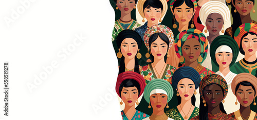 Portrait of group of multi ethnic womens - International Womens Day Concept