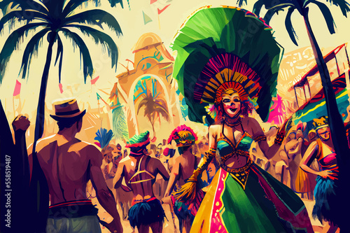 carnival in the city illustration