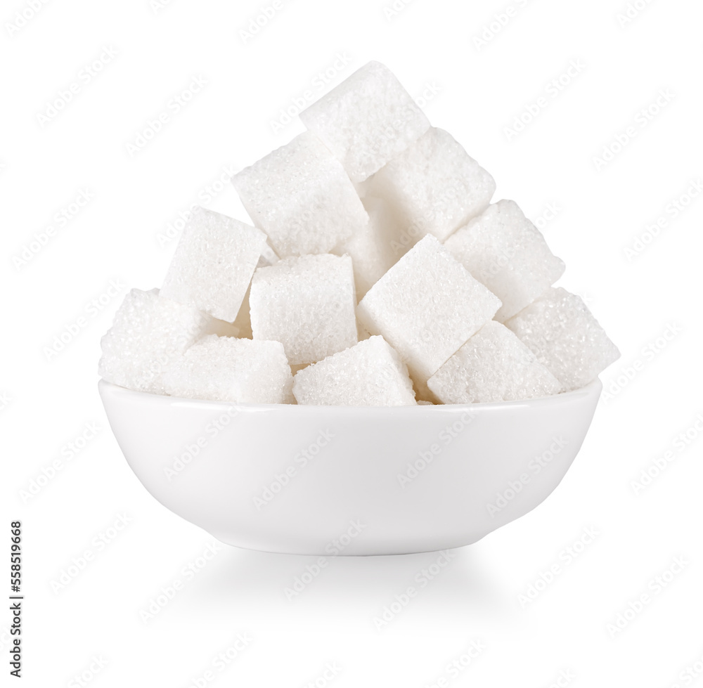Cubes of sugar isolated on the white background Cubes of sugar isolated on the white background